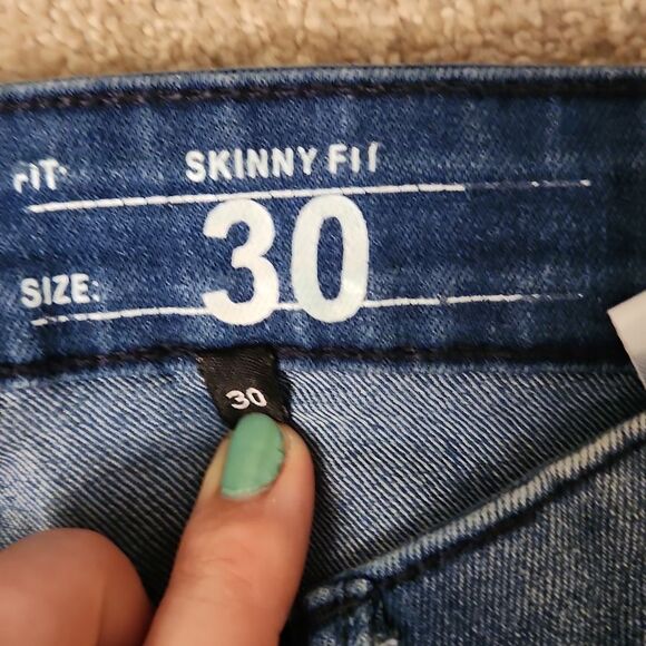 LRG Lifted Research Group Skinny Jeans w/ Moto Details Size 30 US 10 - Picture 9 of 9